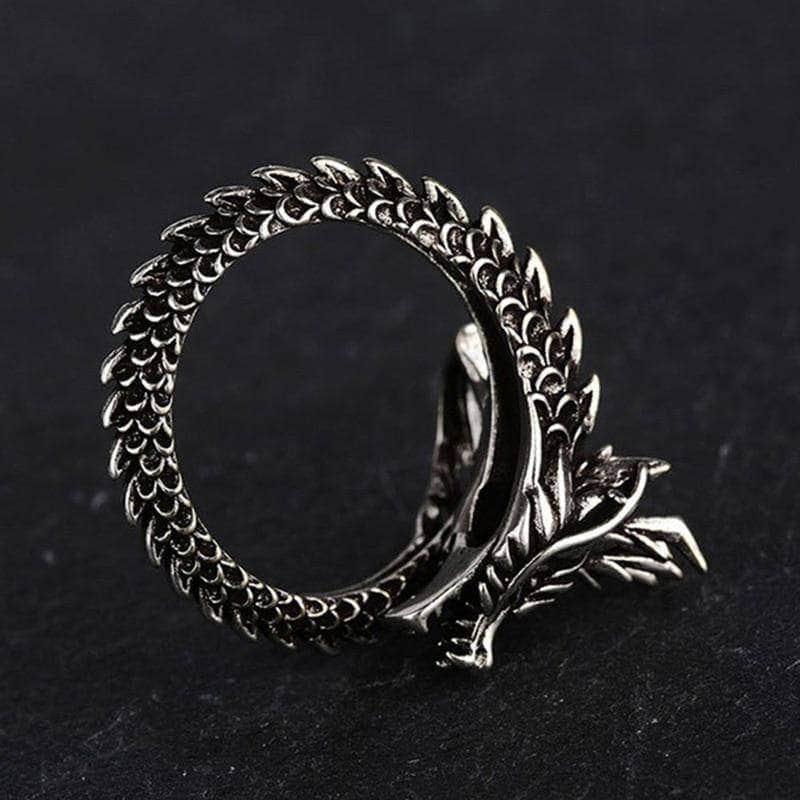 Adjustable Silver Dragon Ring