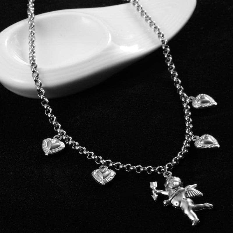 Titanium Steel Stainless Steel Love Angel Necklace