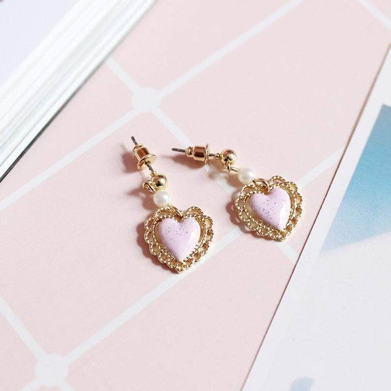 Sailor Moon Hollow pink love earrings
