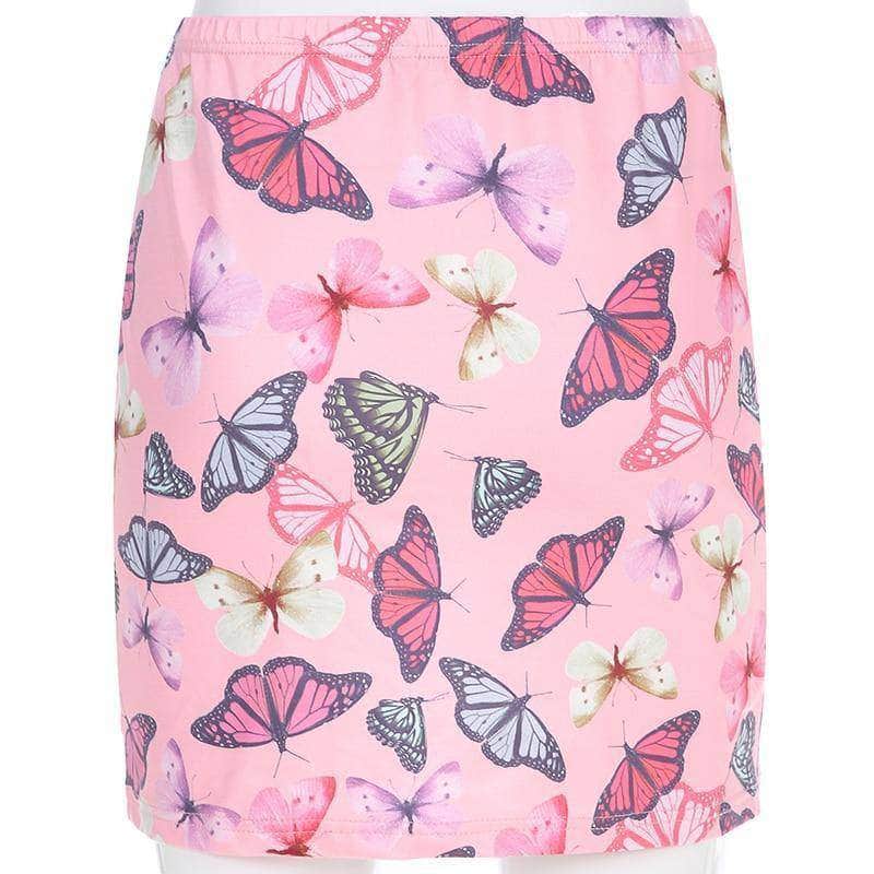 Butterfly Zipper Tank Top And Skirt (Sold Separately)